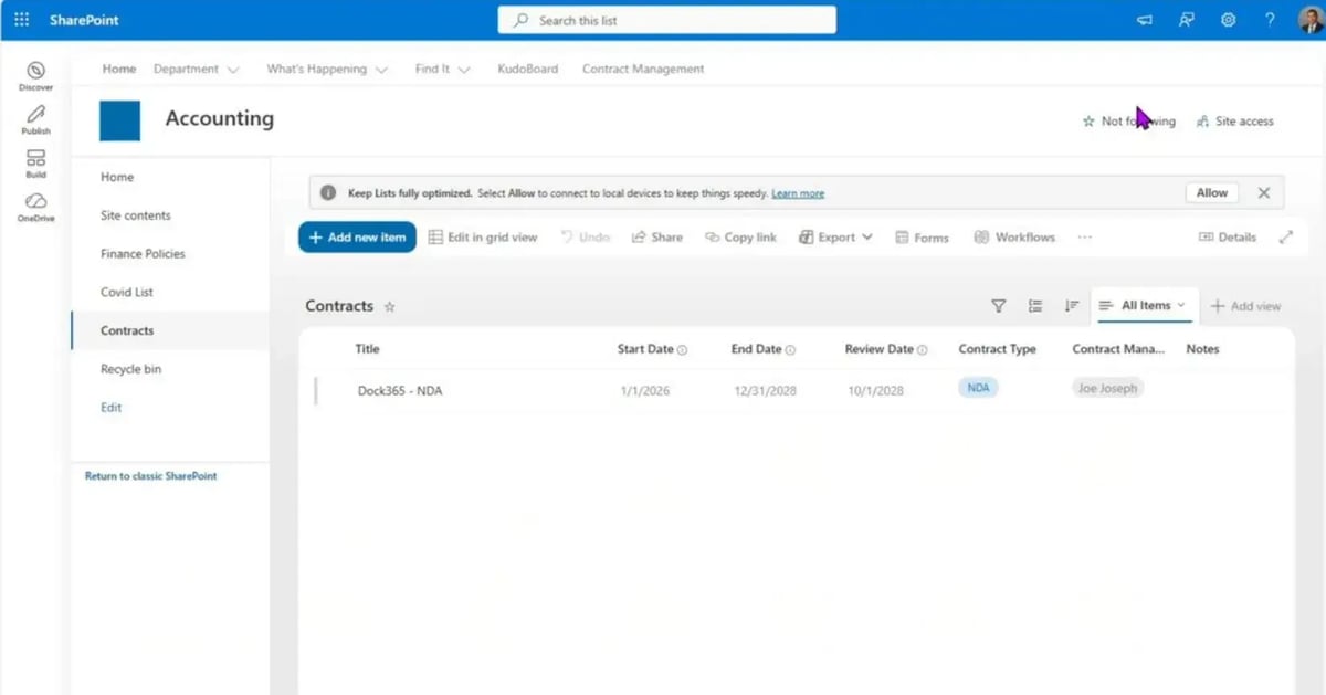 SharePoint Advanced permissions settings removing inheritance to restrict contract list access
